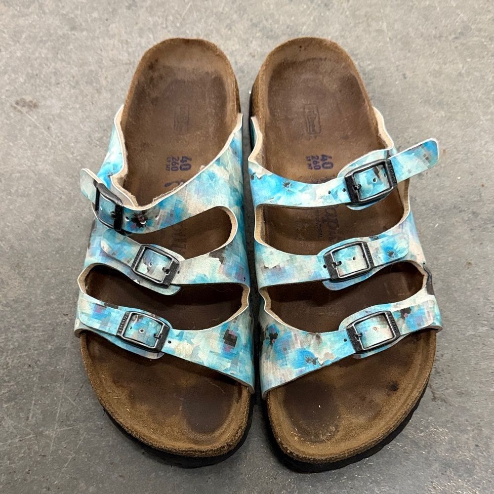 Birkenstock Papillio Blue Patterned Sandals